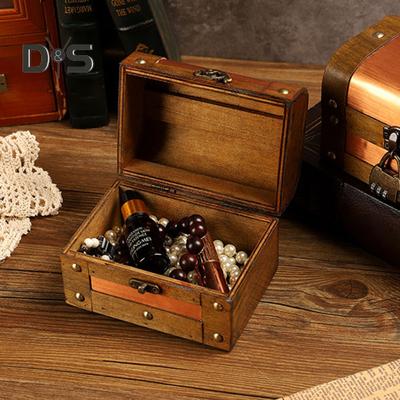 Rustic Wooden Storage Box Jewelry Organizer with Lock Large Capacity Tools Storage Box Decorative Keepsake Box