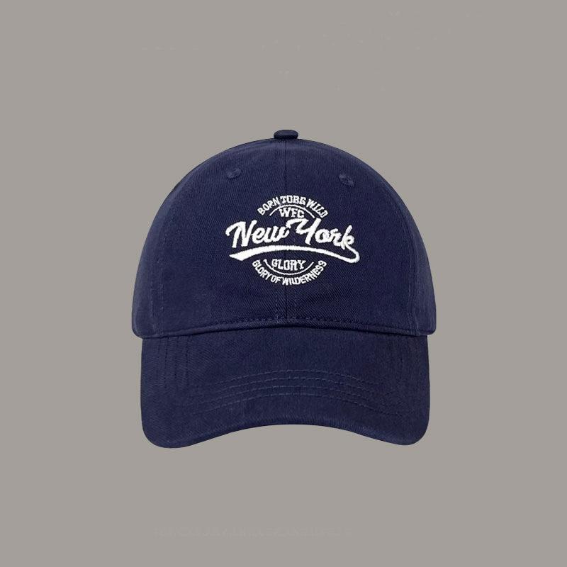 

Baseball cap embroidered letters show the face small cap spring and summer sun protection sunshade retro curved brim hat tide Adjustable