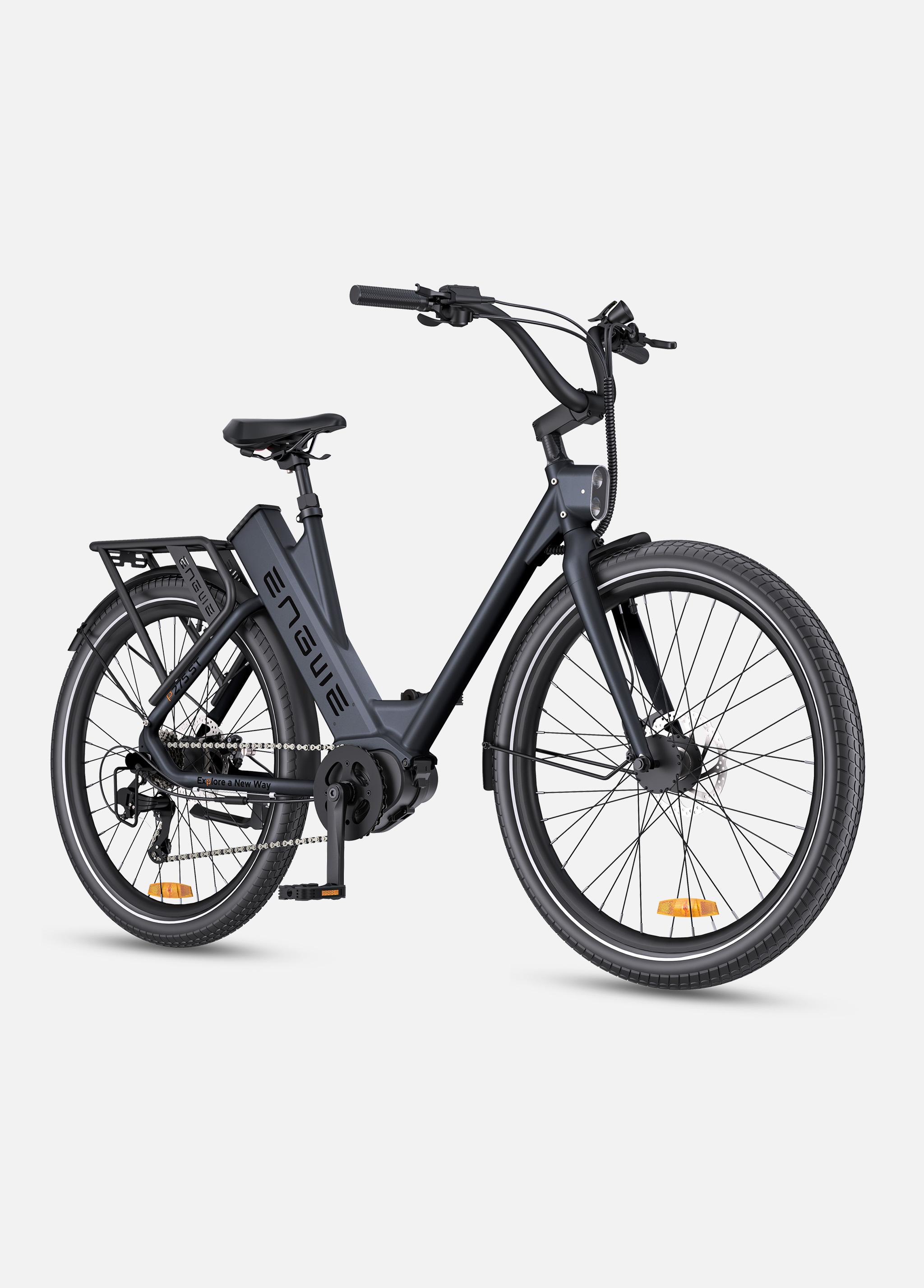ENGWE P275 ST Nero 36V19.2AH 250W Bici elettrica a motore centrale per adulti 150-260KM E-bike a lunga autonomia All Terrian Ebike Freno idraulico M nero