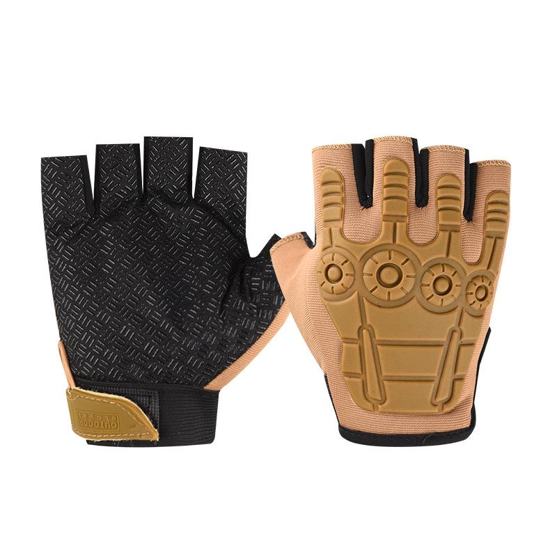 Tactical Half Finger Gloves Men's Outdoor Sports Cycling Training Anti Slip and Wear Resistant Protection Operations Military Fan Seal Special Forces