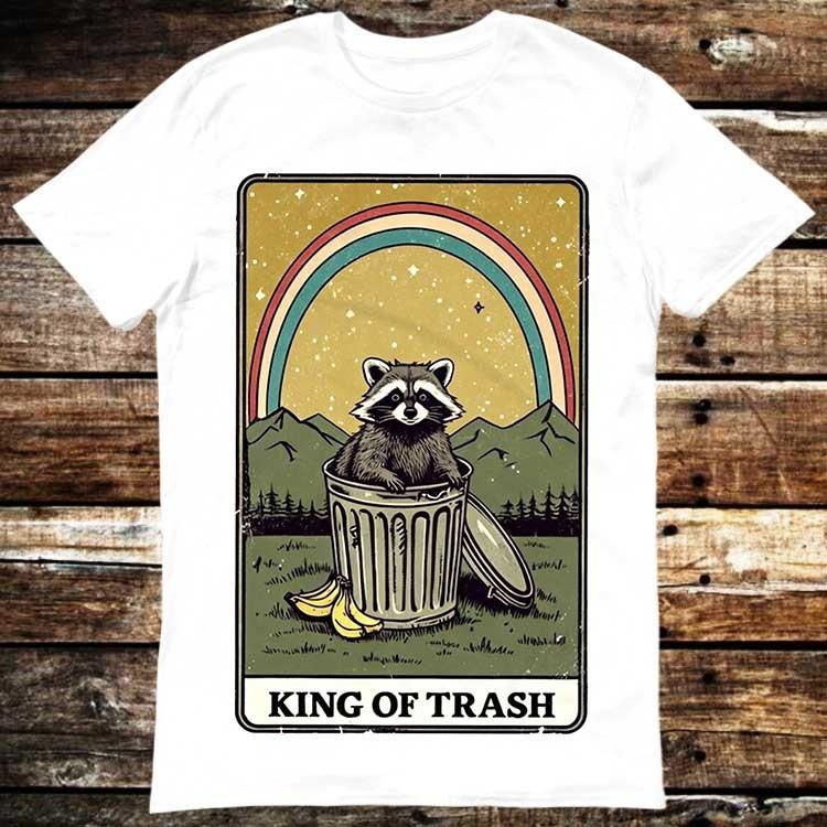 King Of Trash Raccoon Tarot Card Meme Shirt Meme Gift Tee Funny Unisex Game 6392 Unisex T-Shirt XXXL