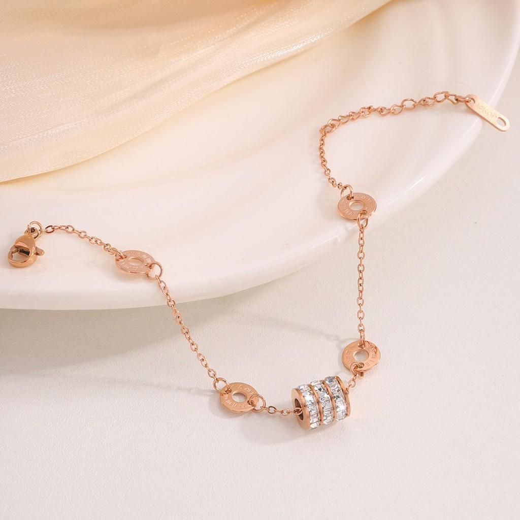 Korean Fashion Titanium Steel Diamond Inlaid Women's Luxury Bracelet