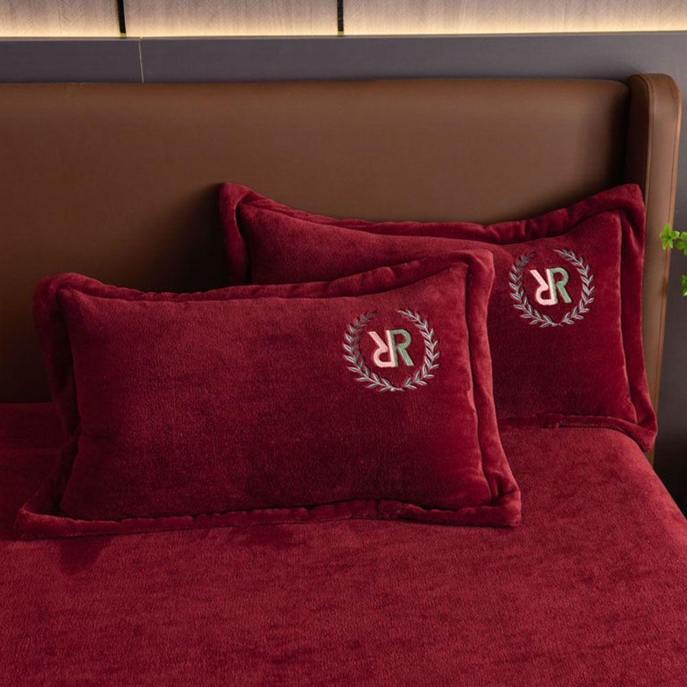 

1PC 48x74cm Coral Velvet Pillowcase Thickened Flannel Pillowslip Bedroom Pillow Case вино красного