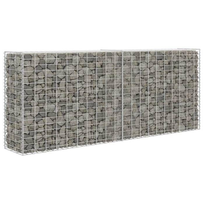 VidaXL Gabion Basket Galvanized Steel Silvery 85x30x200 Cm Garden Fence 142359