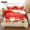 3D Digital Printing Christmas Bedding Set, Merry Christmas Duvet Cover, Linen, Queen Size, Fashion Design