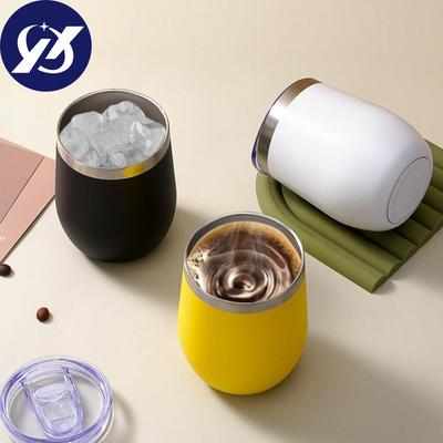 With Lid Insulated Cup 12oz Coffee Cup Travel Mug Stainless Steel Eggshell Cup  Birthday Gift