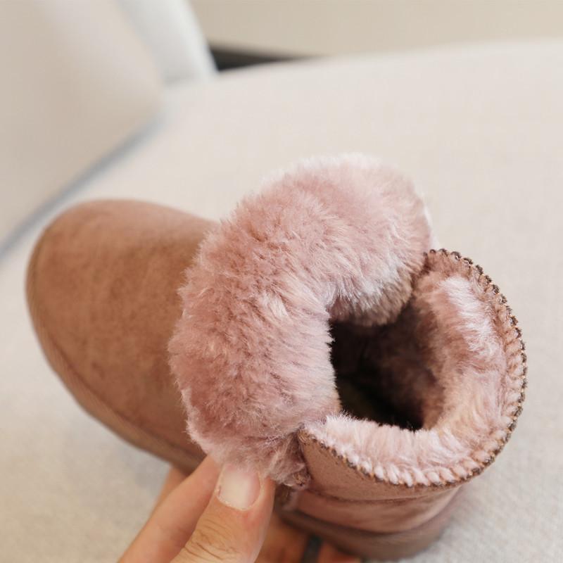 2025 Warm Children's Snow Boots Baby Boys and Girls Short Boots Thickened Children's Velvet Cotton Shoes Winter Non-slip