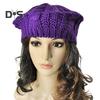 Women Fall Winter Hat Knitted Bonnet Solid Color Elastic Twisted Texture Keep Warm Beret Photo Prop Cap for Outdoor Activities Travel Cycling