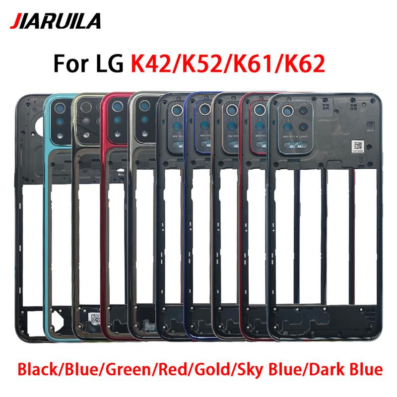 10Pcs\Lot Great Middle Frame Holder Housing Replacement Repair Part For LG K42 K52 K62 K61 Middle Frame With Glass Lens