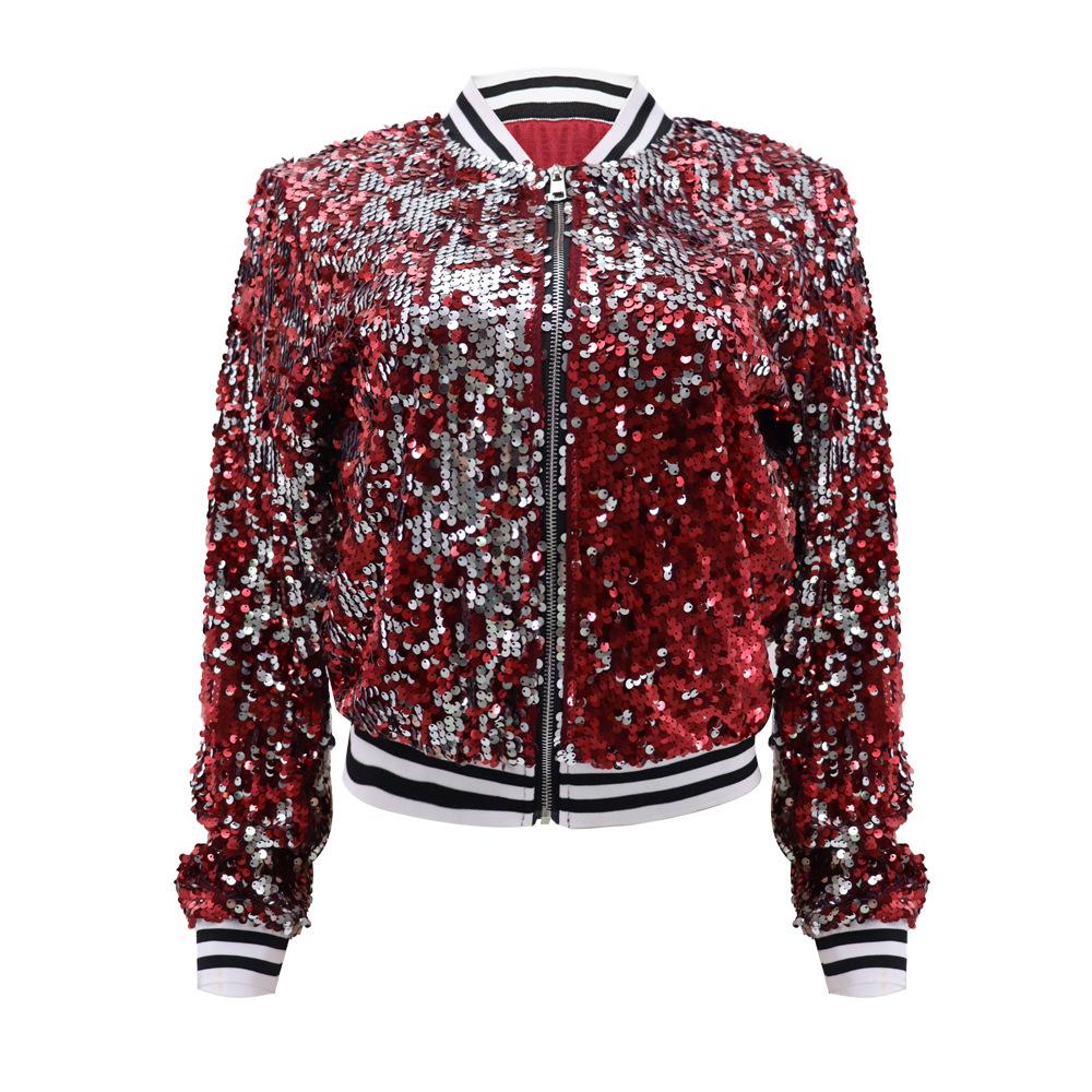 Autumn and Winter Sequins Long Sleeve Women's Jacket