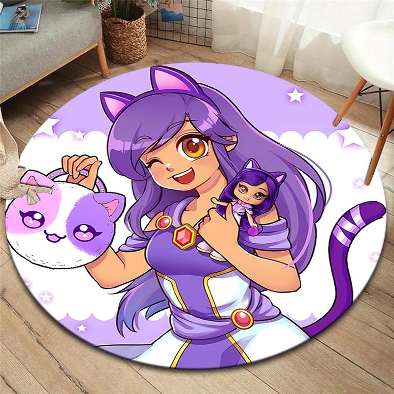

Круглий килим Aphmau, Килимовий покриття для вітальні, спальні, дивана, ігрової кімнати, Нековзкий килимок для підлоги 150cmx150cm