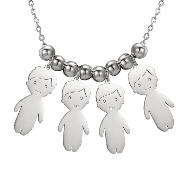 Lemegeton Collana con Ciondolo Personalizzato su Misura Nome di Famiglia Bambino Bambina Bambini per Donna Uomo Bambino Nome Data Inciso Gioielli Regalo