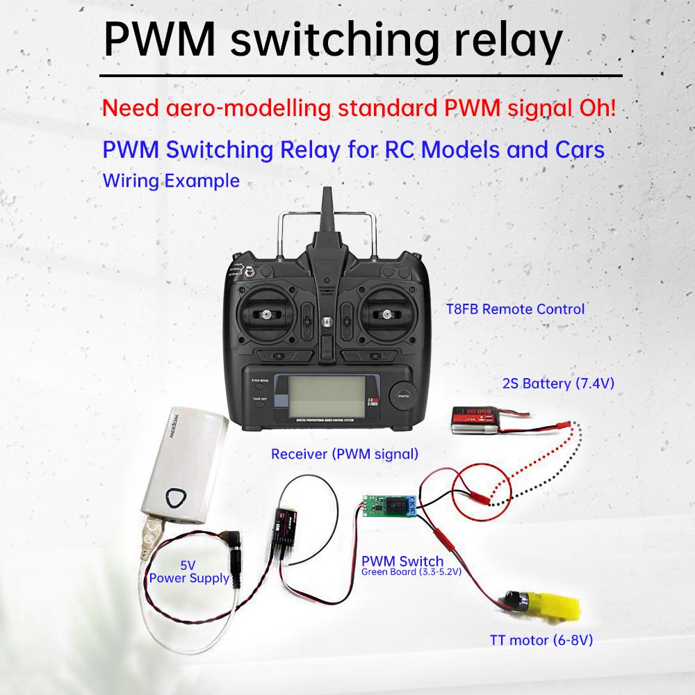 5V-12V RC Relay PWM Switch Electronic Module Navigation Light Controller 1CH Relay Circuit Board Receiver Universal DIY Parts Relays 5