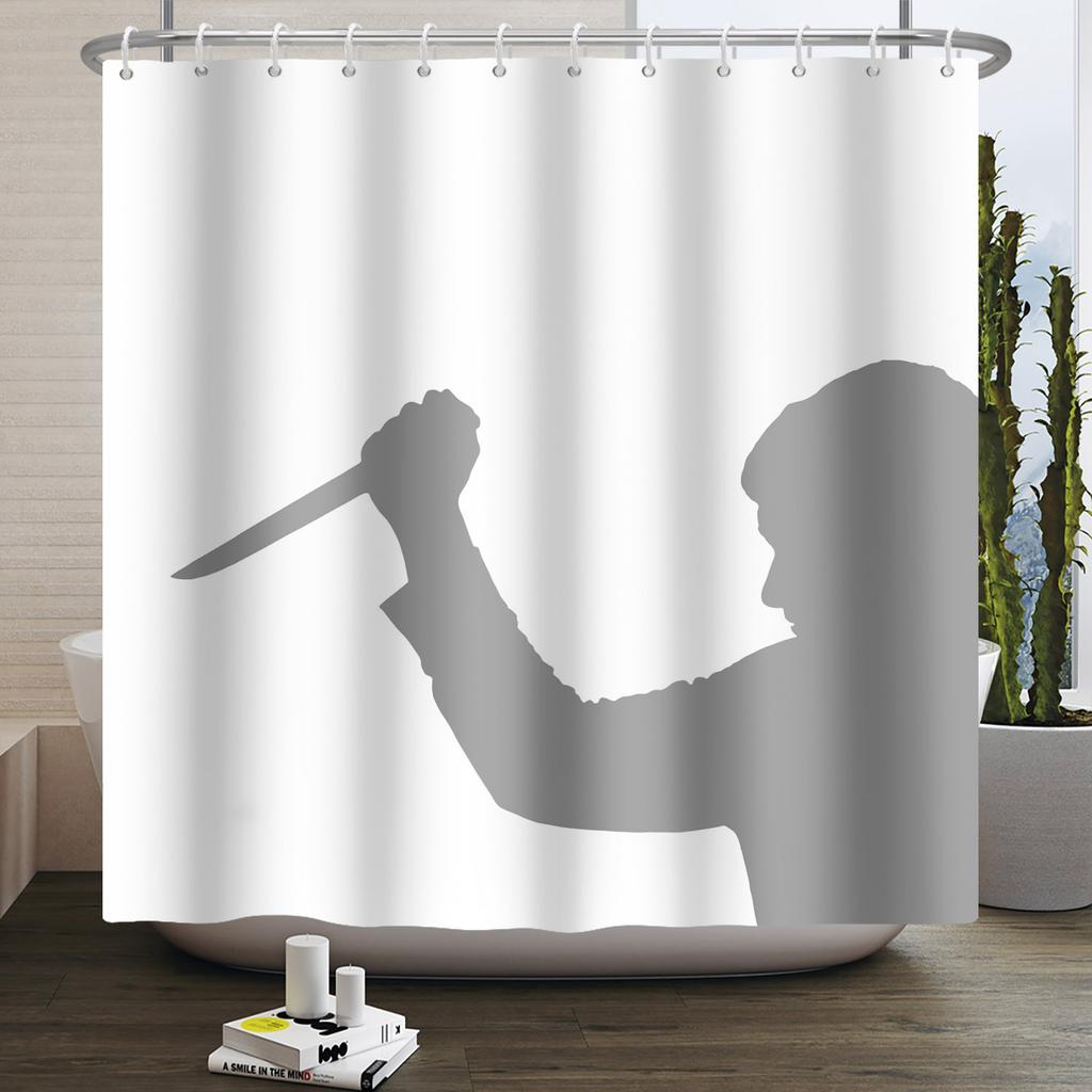 Halloween Duschvorhang Horrornacht Blutige Hände Gruseliger Zombie-Schädel Furchteinflößend Halloween Wasserdicht Bad Badezimmer Duschvorhang