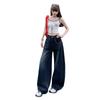 Women's 2025 Autumn/Winter High-Waisted Embroidery Wide-Leg Floor-Length Jeans