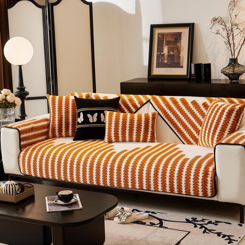 Autumn And Winter Thickened Plush Sofa Cushion  New High-End Seat Cushion Fixed Non-Slip Sofa Cover Cover Cloth Towel