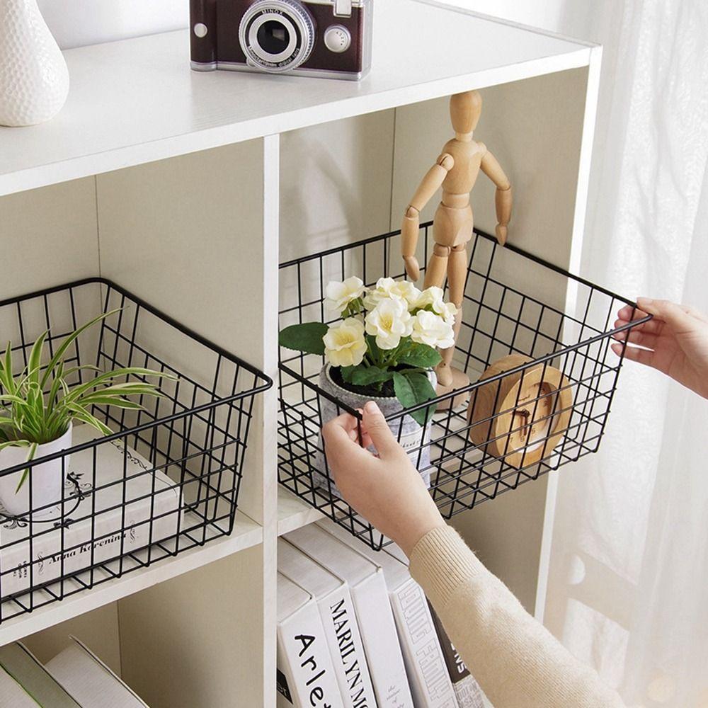 Hollow Metal Wire Storage Basket Large Capacity Fruit Vegetable Snacks Holder for Bathroom