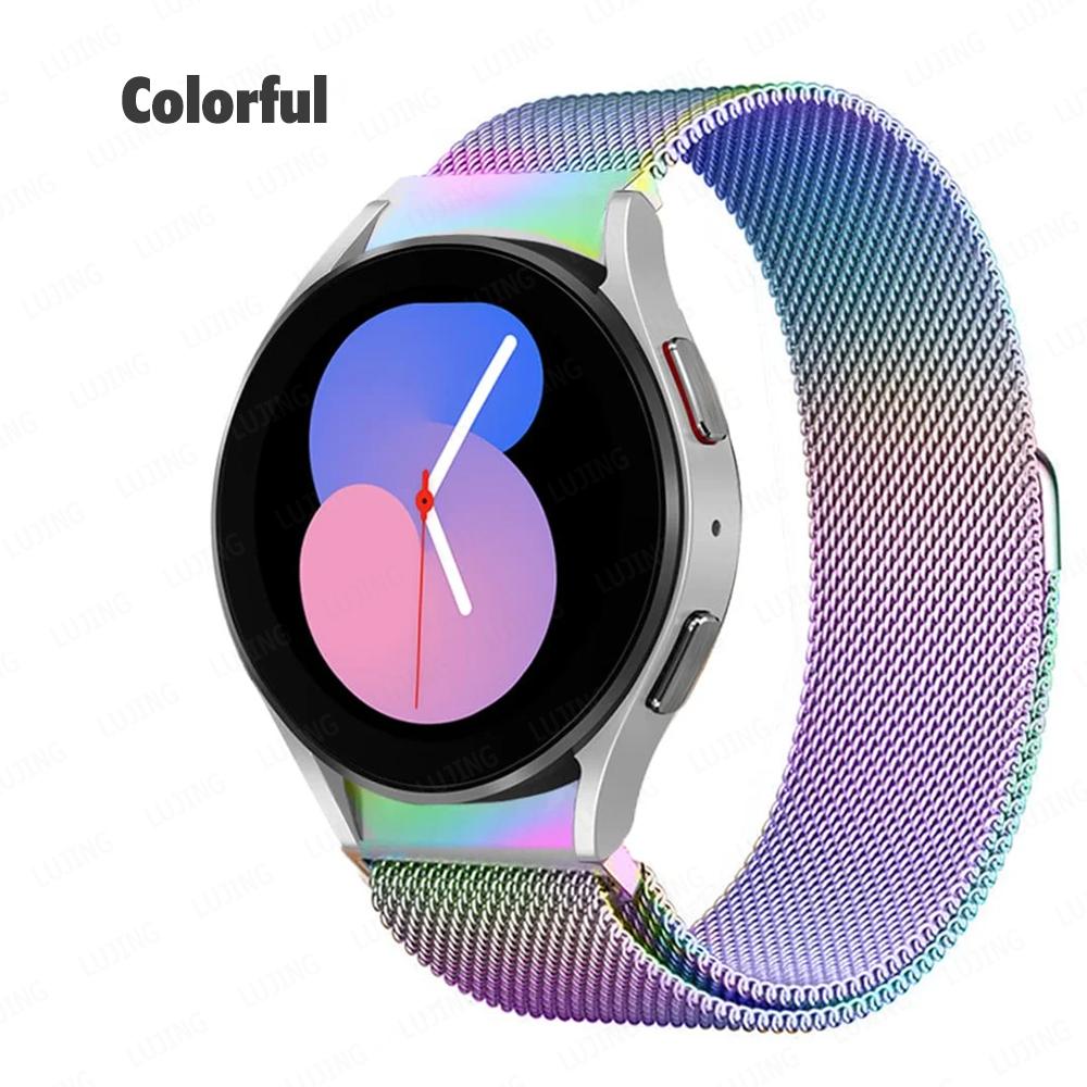 Milanese løkkebånd for Samsung Galaxy Watch 7 6/4/5 pro 44mm 40mm 45mm No Gaps Armbånd for Galaxy Watch 6 klassisk 43mm 47mm stropp