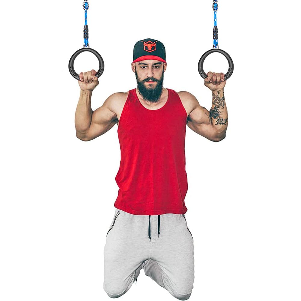 SELEWARE Rust Proof Soft Rubber Cocondo Proof Gymnastics Ring Fitness Ring Exercise Ring Gym Ring Climbing Ring Pack of 2 Non-Slip