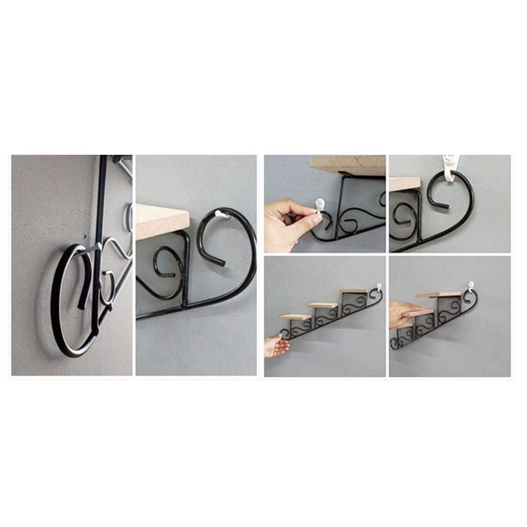 Staircase Decorative Shelf Plant Stand Retro Wall Mount Bracket Wall Decoration Storage Rack Wall Hanging Decor for Bedroom