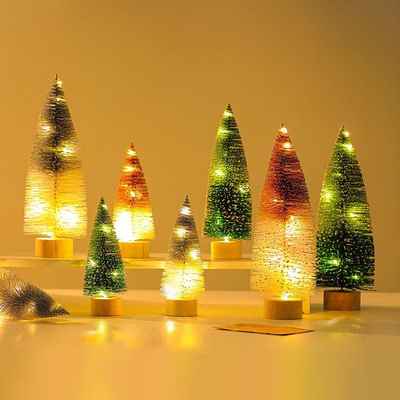 Desktop mini Christmas tree small ornaments scene arrangement shop window table children's gifts Christmas decorations