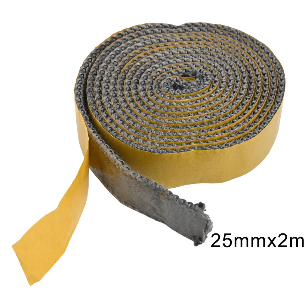 Heat Resistant Flat Stove Rope Gasket 2m Black Fiberglass Sealing Parts For Stove Glass, Oven, Chimney Doors Replacement Parts