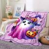 1pc Halloween Ghost Blanket - Lightweight Flannel Fleece with Digital Printing, Soft Warm for Sofa, Travel, Camping, Office yy251018290