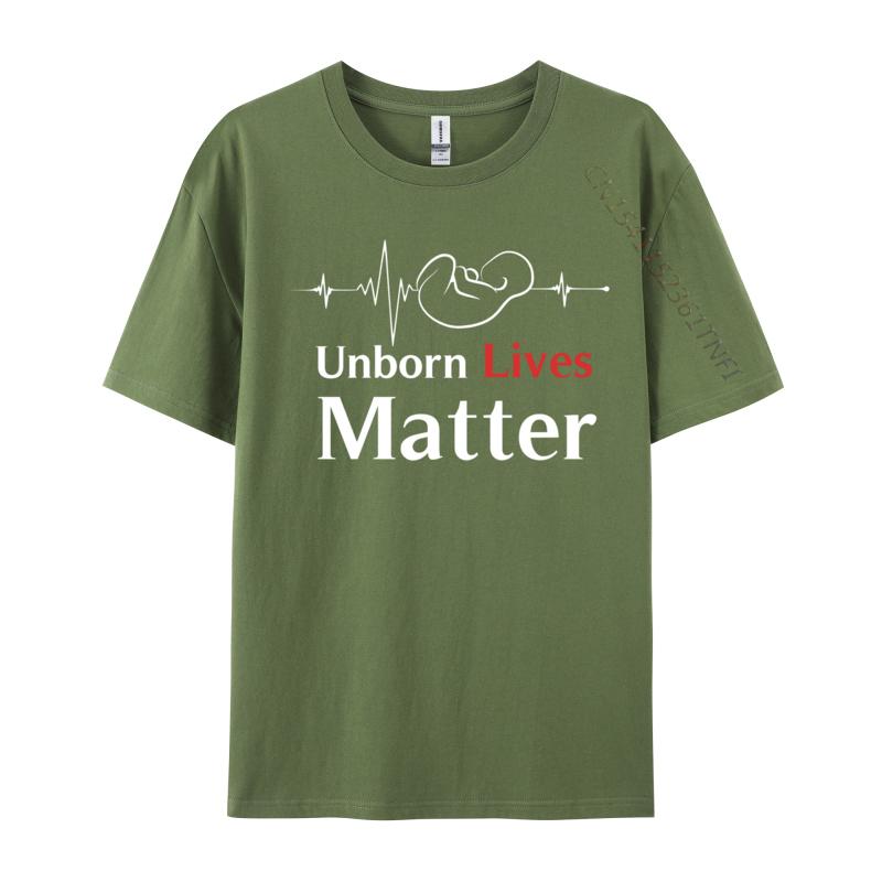 Unborn Lives Matter Heart Beat Fetus Pro-Life Cute Trombone Gamer Heartbeat Funny Top T-Shirts Cotton Man Tees Funny Tee Shirt