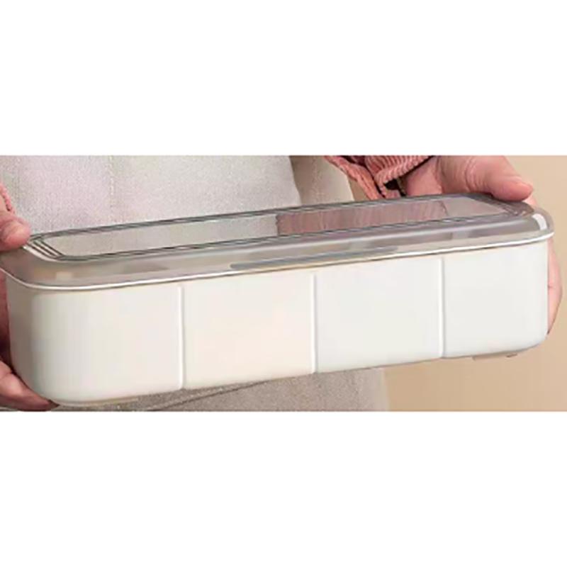 Muke Four-Compartment Plastic Seasoning Box with Spoons