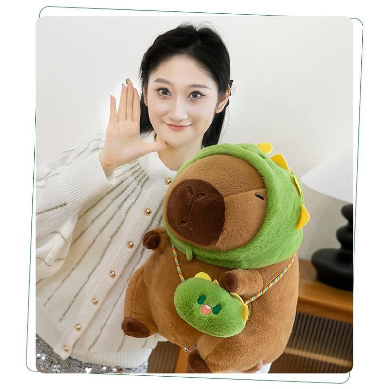 Dinosaur Hat Frog Capybara Plush Toy Animal Stuffed Doll Decoration Gift Kids