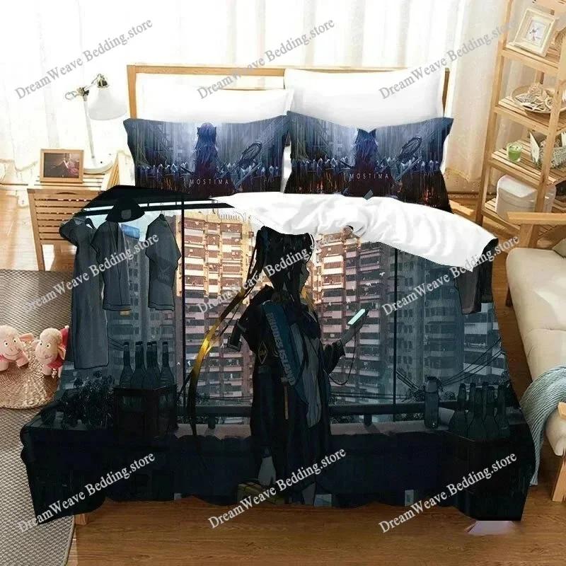 Anime Game Arknights Bedding Set Boys Girls Twin Queen Size Duvet Cover Pillowcase Bed Boys Adult Fashion Home Textileextile9639