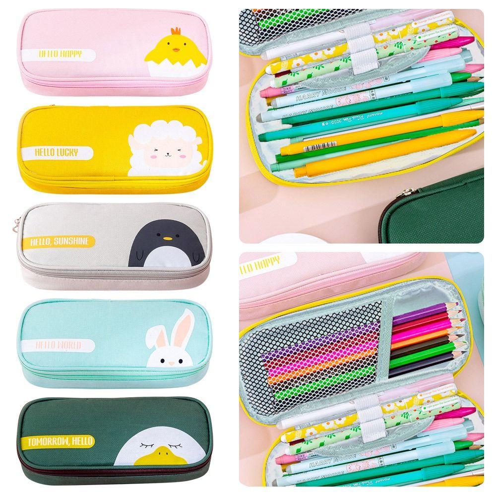 

Сумка-карандаш с героями мультфильмов, милая коробка для канцелярских принадлежностей, пенал для хранения канцелярских принадлежностей, сумка-карандаш из ткани Оксфорд