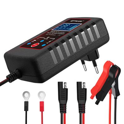 6V 12V Switch For Motorcycle Lawn Mower Lead-acid Batteries ASE Adapter Cable Car Automatic Float Charger Smart Battery Charger Multiple Protections