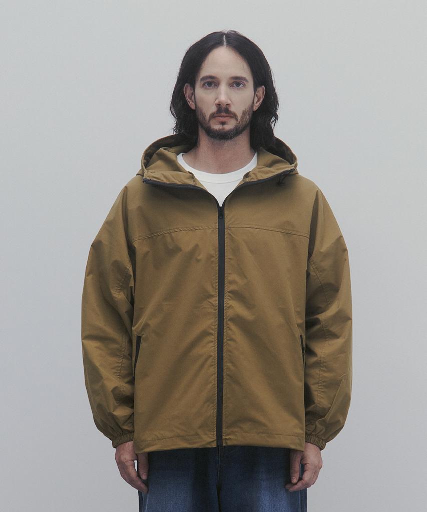 Andagain Utility Essential Windbreaker (Brown