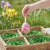 Easter Oval Decoration Easy to Hang Textile Wrapped Oval Ornaments Hanging Easter Eggs Finely Crafted Colorful Foam Eggs