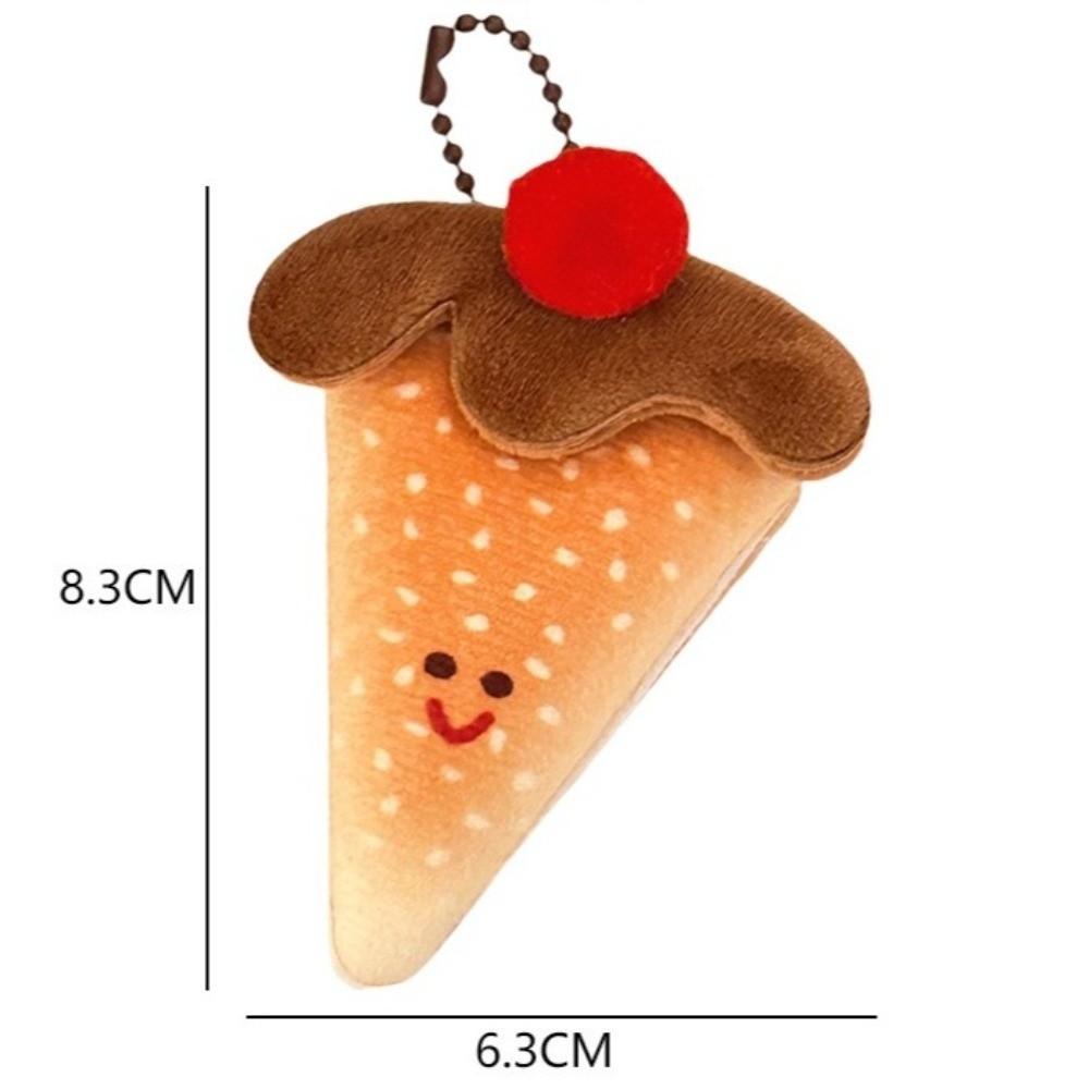 New Plush Funny Food Doll Dessert Cartoon Bread Charm Doll Keychain Cute Kawaii Backpack Girl