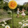 Flower Wind Spinner Windmill Toy Decoration Handheld Pinwheels Decoration Colorful Flower Sculpture For Backyard