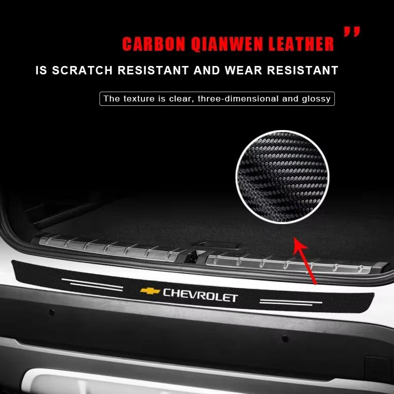Carbon Fiber Car Rear Bumper Trunk Guard Protected Sticker For Chevrolet Cavalier Onix Aveo Silverado Chevy Tahoe Malibu Captiva