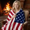 American Flag Flannel Plush Throw Stars And Blanket Soft Patriotic Blanket USA Stripes