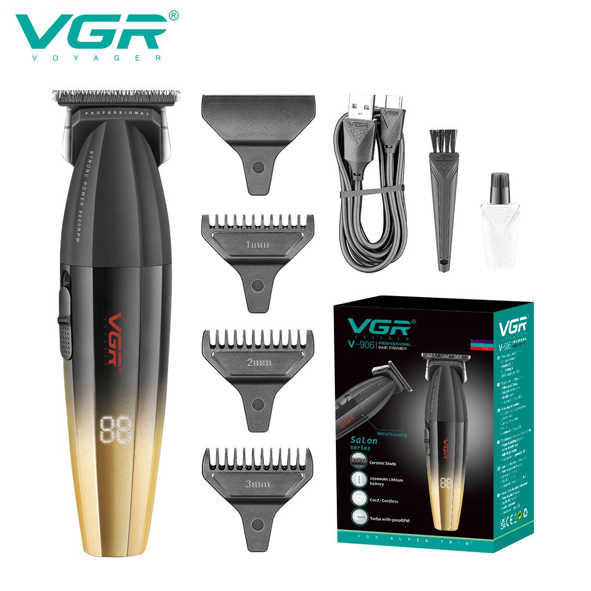 

VGR V-906 Metal Electric Hair Beard Trimmer for Men Body Face Electric Clipper Hair Cutting Rechargeable Oil Head Clipper Safe and Skin-friendly золотий