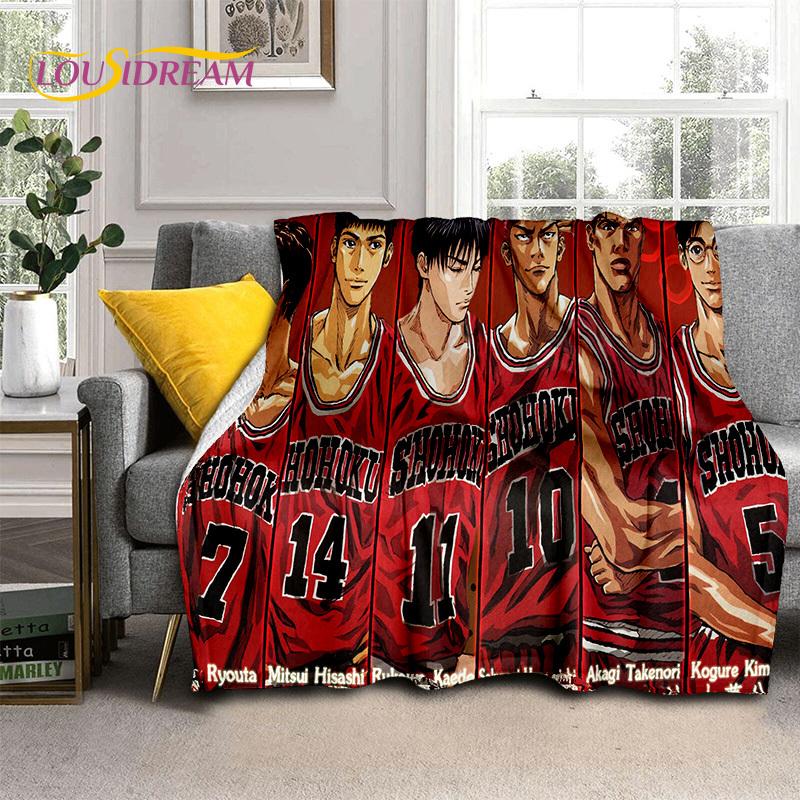 Cartoon Slam Dunk Basketball Anime Soft Blankets,Keep Warm Throw Blanket Comfortable Blanket for Picnic Beds Sofa Home Bedroom