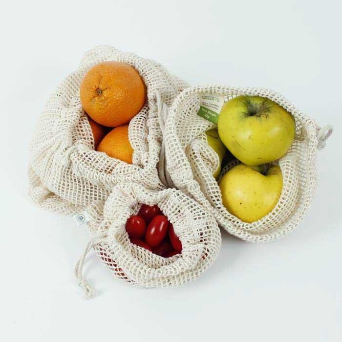 

Organic Cotton Mesh Produce Bags - Set Of 3