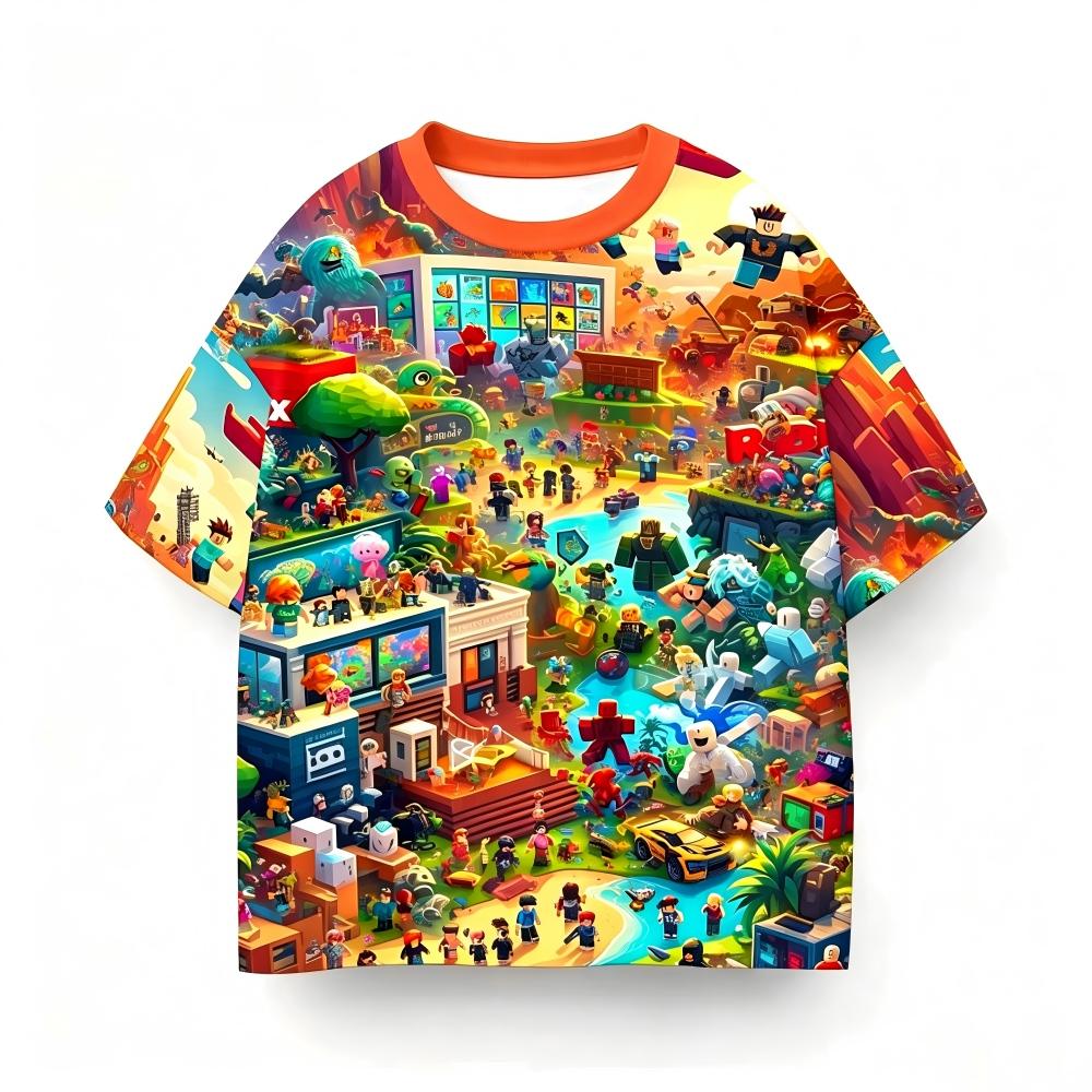 Roblox 3D All Print Kids T-shirt Boys Girls Casual Short Sleeve Tops Summer Cartoon Game Tee Fashion Children s Casual Tops 110