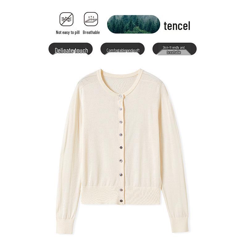 

Женский кардиган YAQI из легкого трикотажа с длинным рукавом из тенселя M абрикосовый света