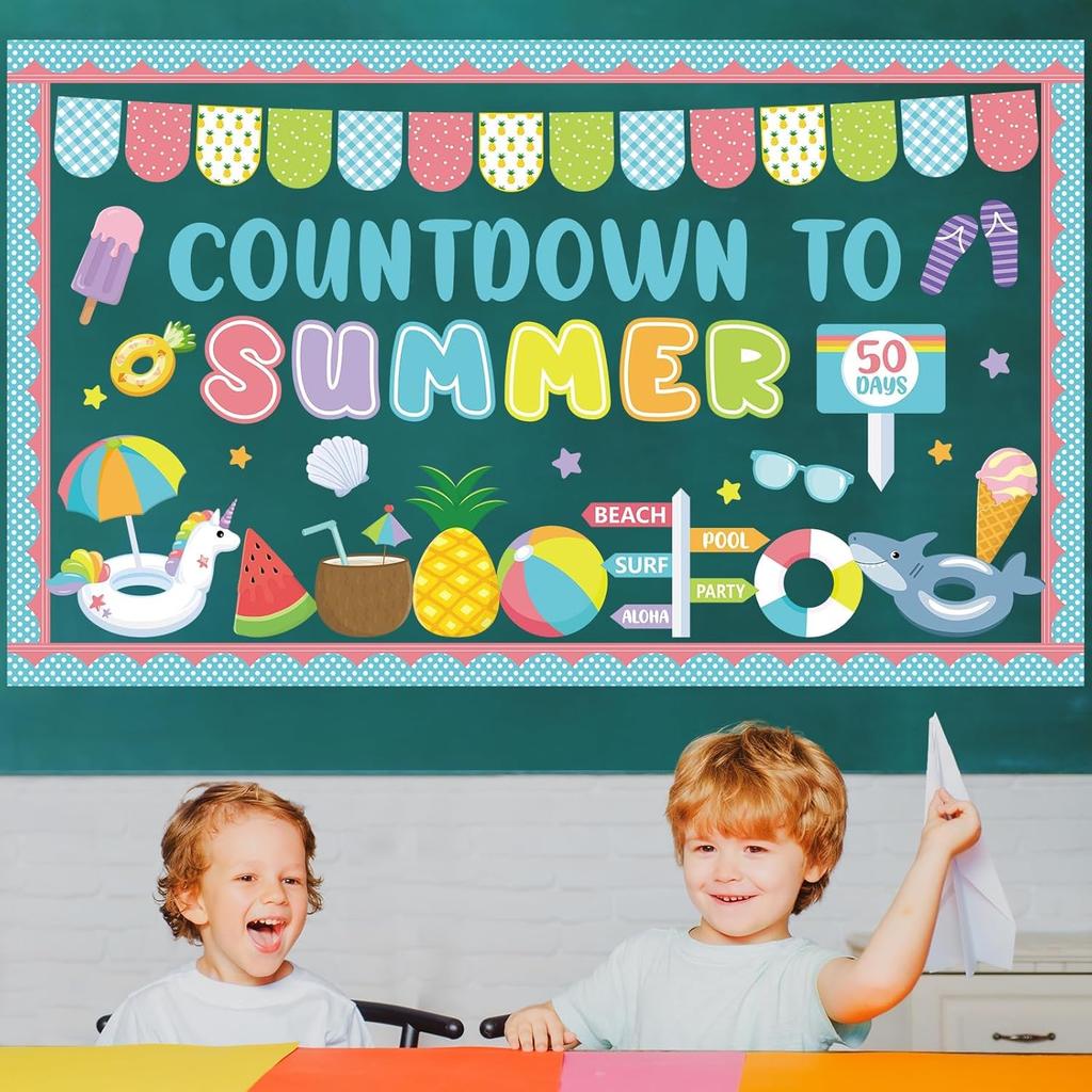 End of Year Bulletin Board Kit Countdown To Summer Classroom Decoration Summer Bulletin Board Set Ocean Beach It’s The Final Countdown Paper
