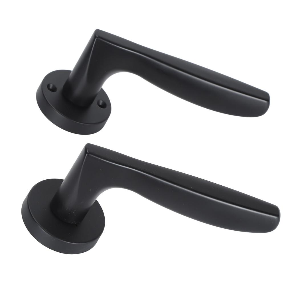 Door Lever Lock Professional Mute Pure Copper Core Elegant Stylish Door Lever Handle Lock for Bedroom Room Office Black