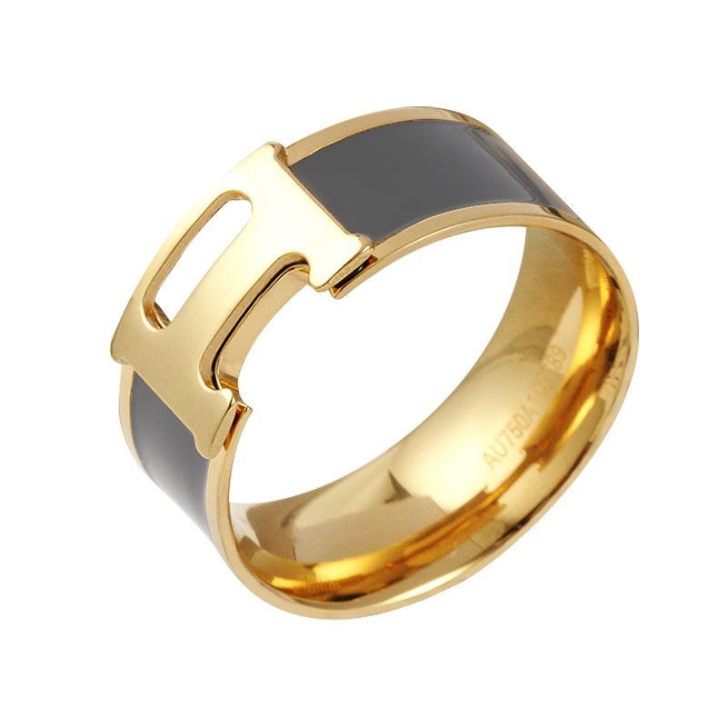 Řemeslný prsten s písmenem H, prsten, který nebledne, dámský smaltovaný prsten pro pár, módní všestranný písmenový šperk 2025