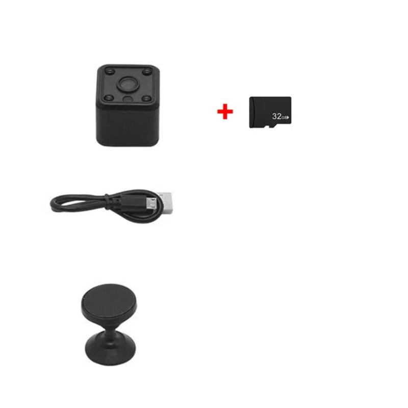 

Камера 1080P HD WiFi Віддалений монітор Вбудована батарея Нічне бачення Безпека розумного дому 【B2】with base + 32G card чорний