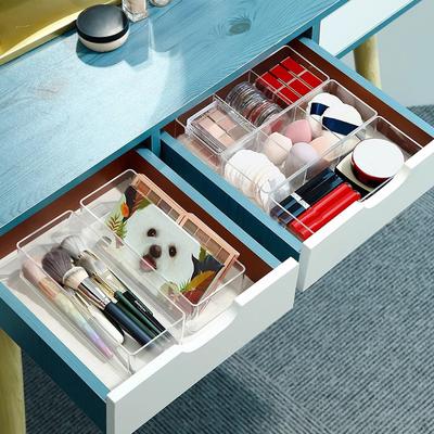 Transparente Acryl-Aufbewahrungsbox für Make-up, mehrschichtig, für Frisiertisch, Kosmetik, Lippenstift, Finishing-Gitterbox, Ablagefach für die Schreibtischschublade