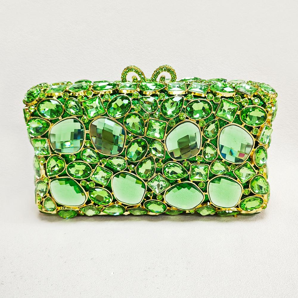 

Gold/Pink Stone Glass Evening Purse Luxury Designer Crystal Wedding Prom Purses Bags Diamond Women Formal Party Bags Rhinestone 20cmX12cmX8cm